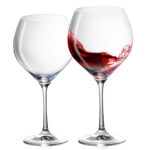 Wine Glasses Set of 2 Hand Blown 22oz Crystal Bordeaux - Image 2