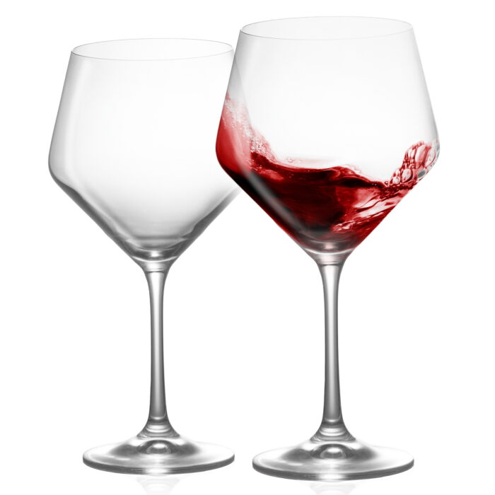 1 Wine Glasses Set of 2, 20 oz Hand Blown Crystal Bordeaux - Image 1