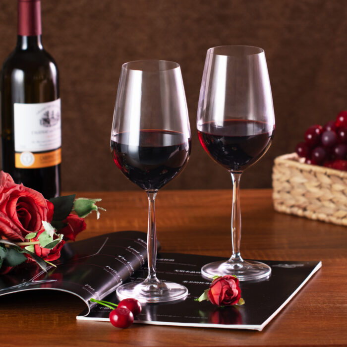 Wine Glasses Set of 2 18.6 oz Hand Blown Crystal Bordeaux - Image 3