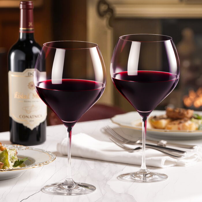 Large Bordeaux Red Wine Glasses Set of 2