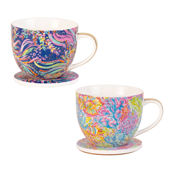 Coffee Mugs Ceramic Tea Cups Set of 2, 15 oz Porcelain Cups - Image 2