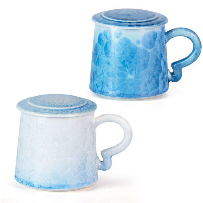 Coffee Mug with Lid, Porcelain Tea Cups - Image 2