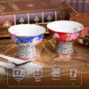 Ceramic Mug脚点心碗 牡丹红+宝蓝7 KAMMAK 7KPSP426N decorative serving plate shape and proportion detail image 3