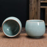 Tea Cup Set of 2 Porcelain Small Tea Cups 5oz Tea Cup Set - Image 4