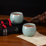 Tea Cup Set of 2 Porcelain Small Tea Cups 5oz Tea Cup Set - Image 2
