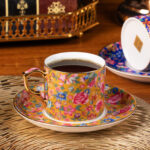 Tea Cups and Saucers Set of 2, Ceramic Coffee Cup - Image 3