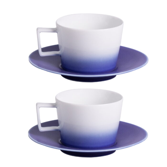 Porcelain Espresso Cups with Saucers, Ceramic Coffee Cups - Image 2