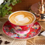 Porcelain Espresso Cups with Saucers, Ceramic Coffee Cups - Image 4