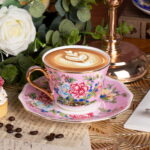 Porcelain Espresso Cups with Saucers, Cappuccino Cups - Image 4