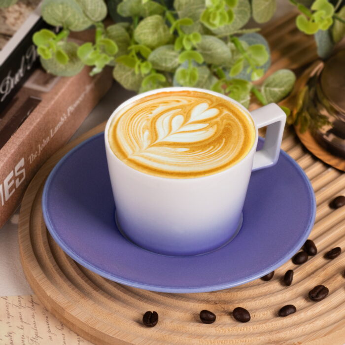 Porcelain Espresso Cups with Saucers, Ceramic Coffee Cups - Image 5