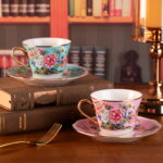 Porcelain Espresso Cups with Saucers, Cappuccino Cups - Image 5