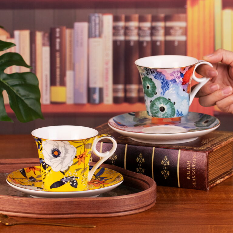 KAMMAK Porcelain Cup and Saucer Set of 2 - 7KPSP567N – detail view 1