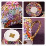 Tea Cups and Saucers Set of 2, Porcelain Coffee Cup - Image 3