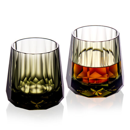 Crystal Whiskey Glasses Set of 2, Handcrafted 6.76oz Old