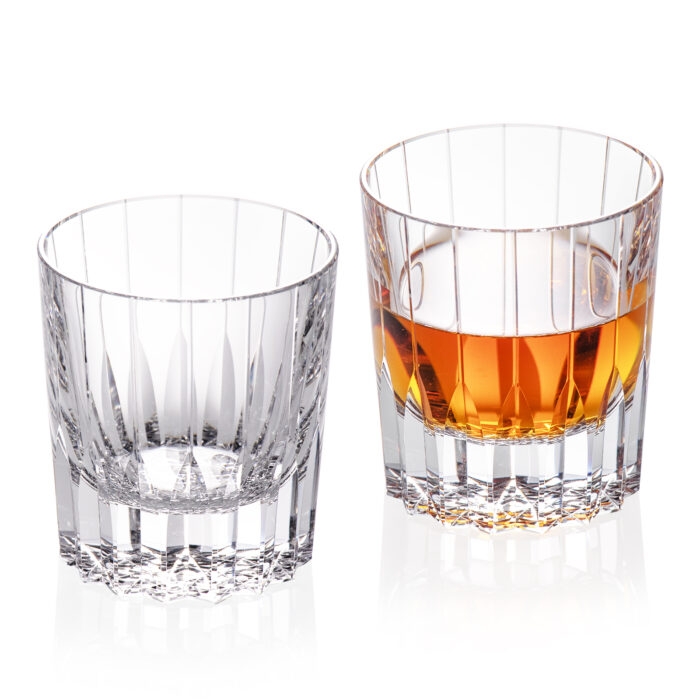 Crystal Whiskey Glasses Set of 2, Handcrafted 2.03oz Old Fashioned Glasses - Image 1