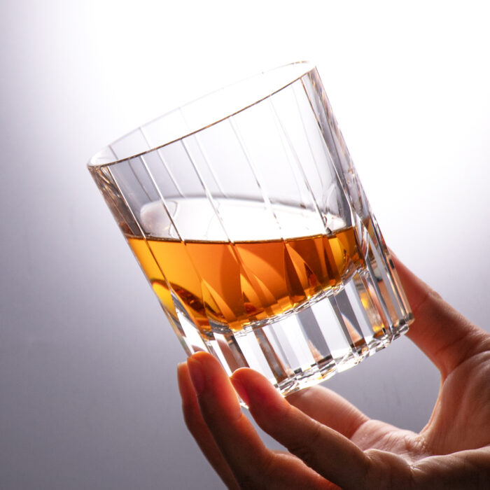 Crystal Whiskey Glasses Set of 2, Handcrafted 2.03oz Old Fashioned Glasses - Image 2
