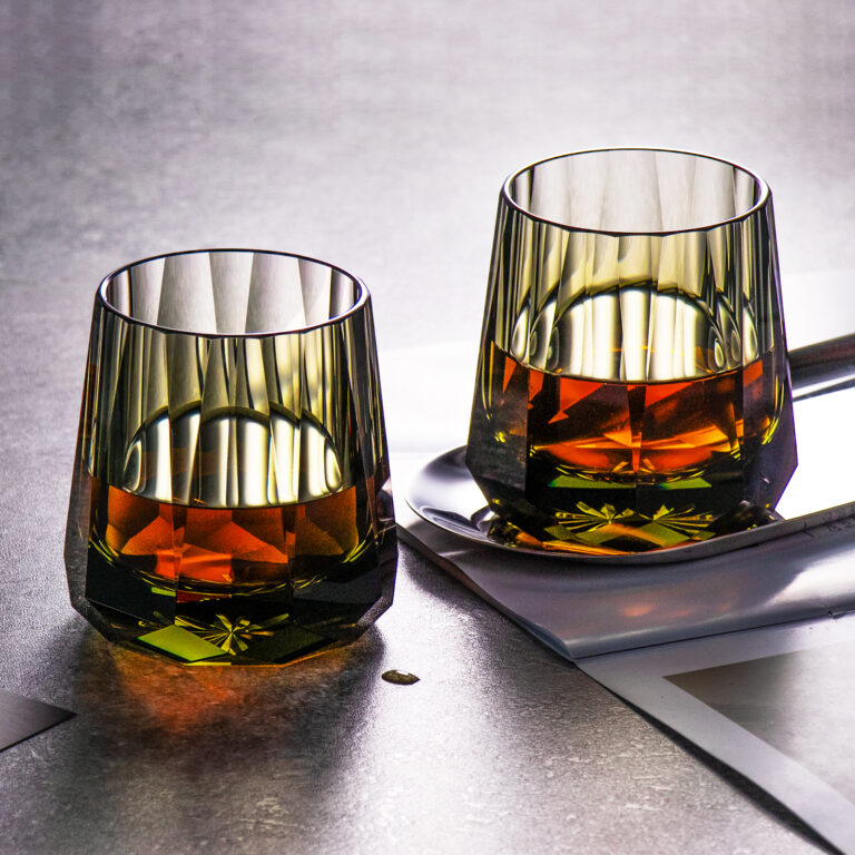 Crystal Whiskey Glasses,Vintage Smoky Black,Set of 2 - KAMMAK – detail view 3