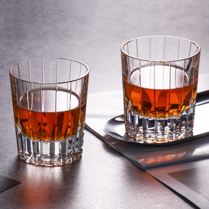 Crystal Whiskey Glasses Set of 2, Handcrafted 2.03oz Old Fashioned Glasses - Image 3