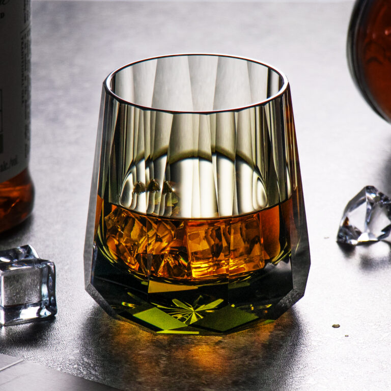 Crystal Whiskey Glasses,Vintage Smoky Black,Set of 2 - KAMMAK – detail view 4