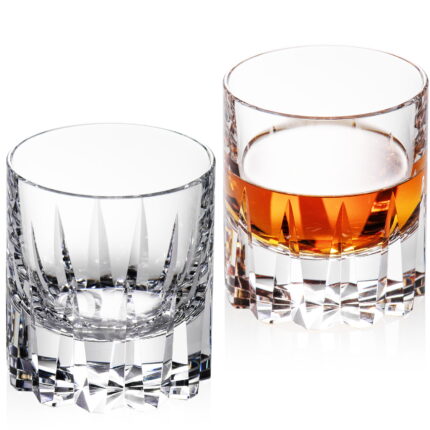 Crystal Whiskey Glasses Set of 2, Handcrafted
