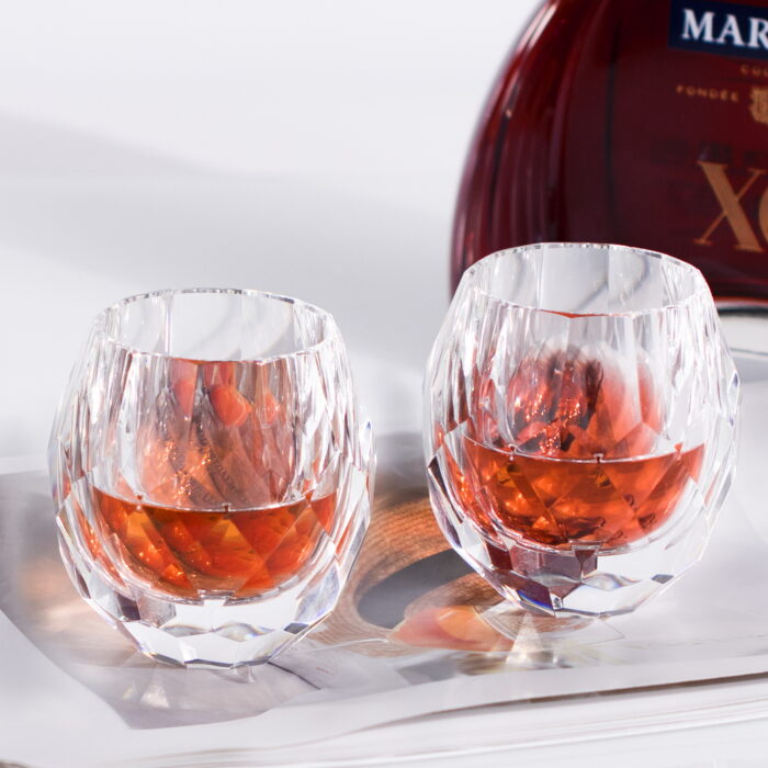Crystal Whiskey Glasses Set of 2, Handcrafted Old - Image 2