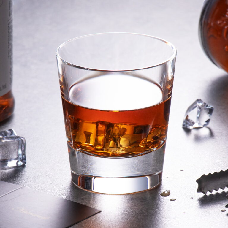 Crystal Whiskey Glasses, Clear Thick Base Old Fashioned Tumblers, Set of 2 - KAMMAK – detail view 4