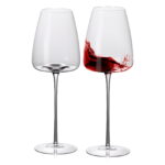 Wine Glasses Set of 2 18.6 oz Crystal Bordeaux Wine Glasses - Image 2