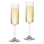 Champagne Flutes, 7.8oz Crystal Champagne Glasses Set of 2 - Image 4
