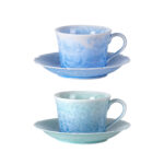Tea Cups and Saucers Set of 2, Porcelain Coffee Cups - Image 5