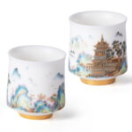 Ceramic Tea Cups Small Cute Vintage Coffee Cup Set of 2 - Image 2