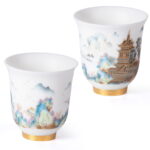 Ceramic Tea Cups Small Porcelain Teacups Espresso Mug Set of 2 - Image 2