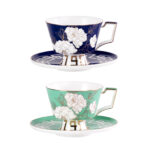 Ceramic Tea Cup and Saucer Set with Gold Trim - Image 5