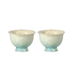 Ceramic Tea & Coffee 2.8oz Cups Set of 2-Yellow-Green Gradient - Image 2