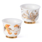 Ceramic Tea Cups Small 3.9oz Vintage Coffee Cup Set of 2 - Image 2
