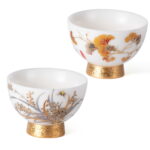 High Footed 2.9oz Tea Mugs Ceramic Tea Cups Cup Set of 2 - Image 2
