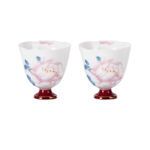 Tea Cup Set of 2 Small Tea Cups 2.8oz Floral Porcelain Tea Cups - Image 2