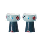 Tea Cup Set of 2 Small Tea Cups 2.1oz Blue Porcelain Tea Cup Set - Image 2