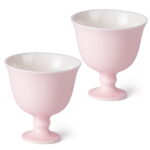 4oz Hand Painted Tea Party Mugs Song Tall Footed Cup Set of 2 - Image 2