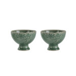 Tea Cup Set of 2 Small Tea Cups 3.7oz Chinese Kung Fu Tea Set - Image 2