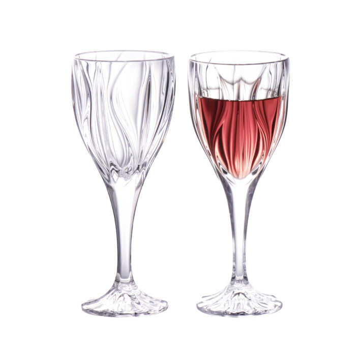 Wine Glasses Set of 2 8 oz Crystal Bordeaux Wine Glasses - Image 1