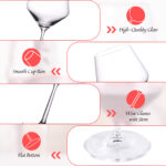 Wine Glasses Set of 2 23 oz Crystal Bordeaux Wine Glasses - Image 4