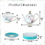 Tea Set, Porcelain Teapot and Cups Set, Ceramic Tea Pot - Image 4