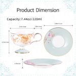Ceramic Tea Cup and Saucer Set with Gold Trim - Image 7