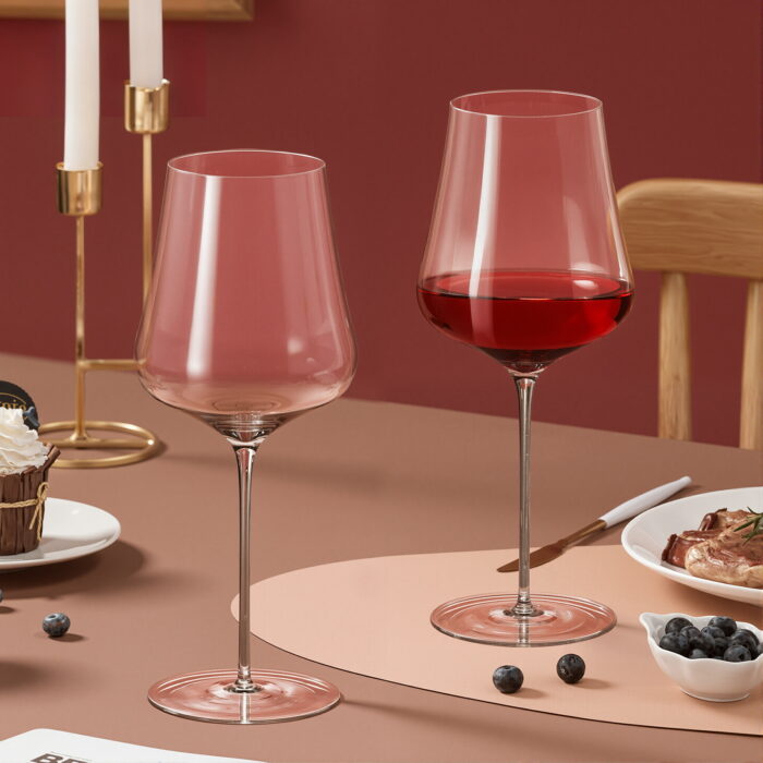Wine Glasses Set of 2 16.23 oz Crystal Bordeaux Wine Glasses - Image 3