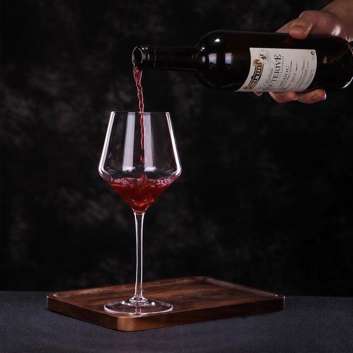 Wine Glasses Set of 2 15 oz Crystal Bordeaux Wine Glasses - Image 4