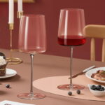 Wine Glasses Set of 2 17.92 oz Crystal Bordeaux Wine Glasses - Image 4