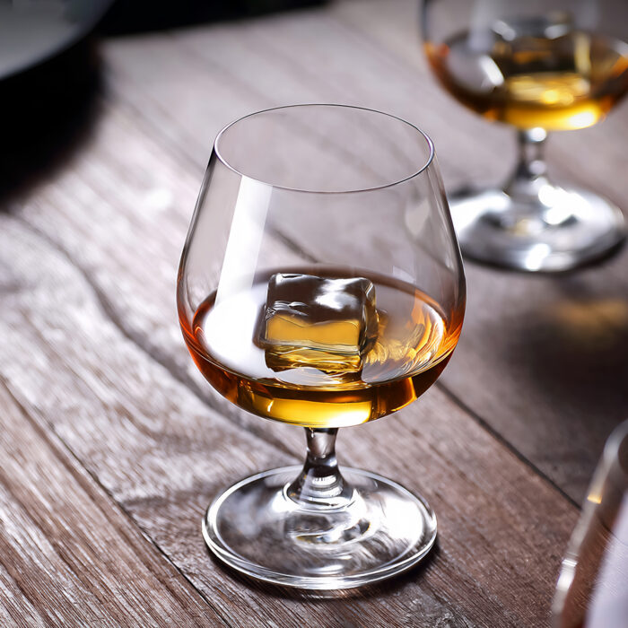 Cognac Glasses Set of 2 8oz  Crystal Snifter Glasses with Stem - Image 2