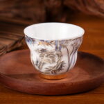 Ceramic Tea Cups Small Ice Fortune Vintage Coffee Cup Set of 2 - Image 4