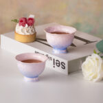 2.8oz Hand Painted for Afternoon Tea or Coffee Pink and Blue