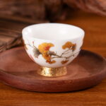 High Footed 2.9oz Tea Mugs Ceramic Tea Cups Cup Set of 2 - Image 5